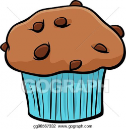 Vector Stock - Muffin with chocolate cartoon object. Stock ...