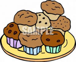 A Plate Of Muffins - Royalty Free Clipart Picture