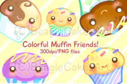 Muffins Clipart. Cupcake Clipart. Instant Download. Colorful ...