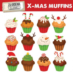 Christmas Cupcake Clipart Muffins clipart Cupcake SVG Muffin Digital Bakery  clipart Christmas clipart Cupcake clipart Food clip art