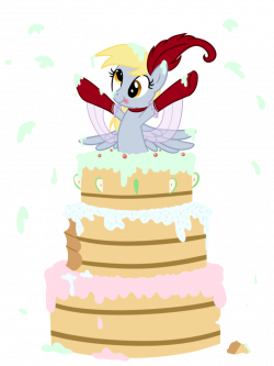 Derpy popping out of a cake by kyle23emma on DeviantArt