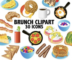 BRUNCH CLIPART - breakfast icons! Printable eggs and bacon ...