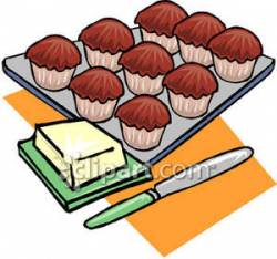 Pan of Muffins - Royalty Free Clipart Picture