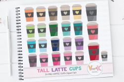 Coffee Clipart, Travel Mug Clipart, Latte Mug Clipart, Tea clipart, Mug  Clipart, Coffee Cups Clipart, Coffee Addict Clipart