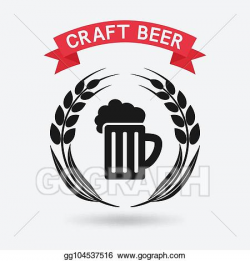 Vector Clipart - Craft beer banner. mug of beer and ears of ...
