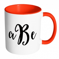 Custom Monogram Accent Mug - Personalized 11 oz Coffee Cup with ...
