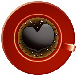 Red Coffee Cup with Heart PNG Clip-Art Image | Graphics | Pinterest ...