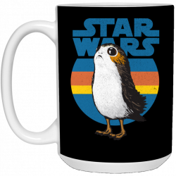 Star Wars Last Jedi Porg Retro Stripes Logo Graphic Mug ...