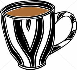 Striped Coffee Mug Clipart | Coffee Hour Clipart