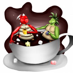 Henry and Ryex in hot chocolate cup by DraggyStar on DeviantArt