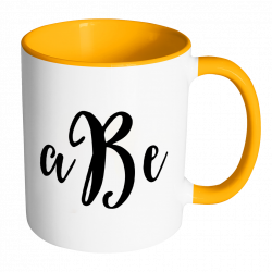 Custom Monogram Accent Mug - Personalized 11 oz Coffee Cup with ...