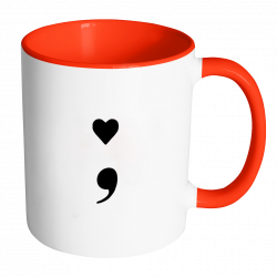 Heart Semicolon Accent Mug – Mental Health Mugs