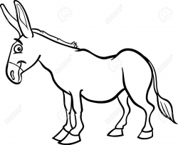 Mule Black And White Clipart