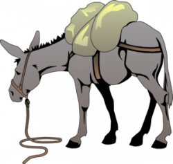 Cartoon Mule | Donkey With A Load clip art - vector clip art online ...