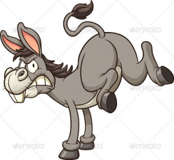 Angry donkey kick. Vector clip art illustration with simple ...