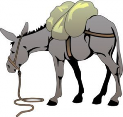 Cartoon Mule | Donkey With A Load clip art - vector clip art ...