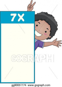 Vector Illustration - Kid boy multiplication table flash ...