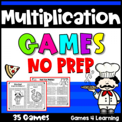 Multiplication Games - NO PREP Math Games for Multiplication Facts Fluency