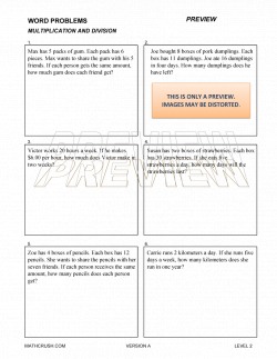 Word Problems Worksheets by Math Crush