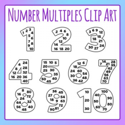 Number Multiples Clip Art Set for Commercial Use - Multiplication Templates
