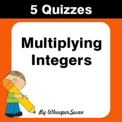Multiplying Integers Quiz - Test - Assessment - Worksheets