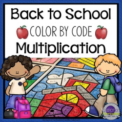Back to School Color by Number Multiplication