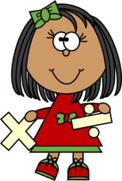 Kids with Multiplication and Division Signs Clip Art