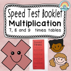 Multiplication facts Speed Test Booklet - 7,8,9