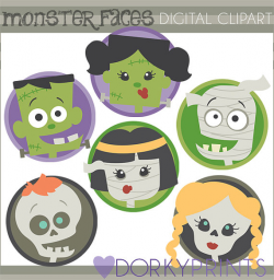 Halloween Clipart Monster Faces -Personal and Limited ...