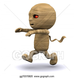 Drawing - Running 3d egyptian mummy. Clipart Drawing ...