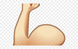 Flexing Arm Muscles - Flexing Arm Emoji Transparent Clipart ...