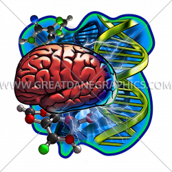 DNA Brain Cells | Production Ready Artwork for T-Shirt Printing