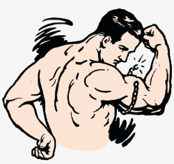 Free Clipart Of A Man Flexing And Breaking A Chain - Muscles ...