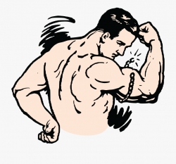 Free Clipart Of A Man Flexing And Breaking A Chain - Muscles ...