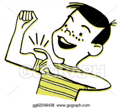 Clip Art - Boy flexing and tapping muscles. Stock ...
