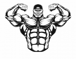 Bodybuilder Clip Art - Back Muscle Man Cartoon Free PNG ...
