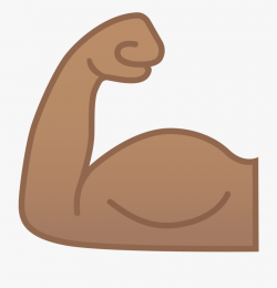 Flexed Biceps Medium Skin Tone Icon - Brown Muscle Emoji ...