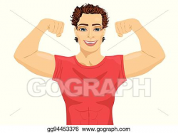 EPS Vector - Muscular bodybuilder guy showing his muscles ...