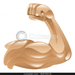Strong muscle arm icon clipart illustration stock vector