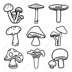 Mushroom Clipart outline 11 - 1300 X 1300 | Tattoo ...