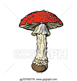 Vector Art - Fly agaric. poisonous mushroom. Clipart Drawing ...