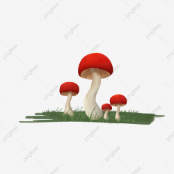 Red Mushroom Cute Mushroom Fairy Tale Scene Hand Painted ...