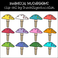 Whimsical Mushrooms Doodle Clip Art **FREEBIE**