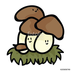 Kawaii ceps mushroom cartoon character vector illustration ...