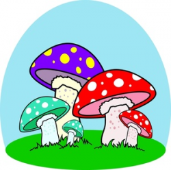 Mushrooms Clipart Image - Colorful cartoon mushrooms in a ...