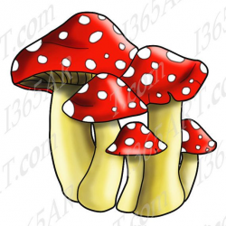 Spotted Mushrooms Clipart, mushroom clip art, Scrapbooking ...