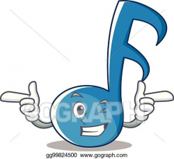 EPS Vector - Wink music note character cartoon. Stock ...