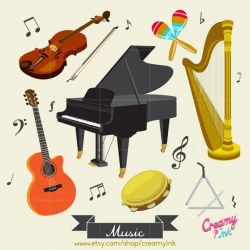 Music Instrument Digital Vector Clip art / Musical ...