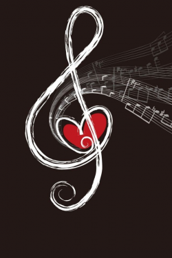 Painting for the Music lover! Musical note with red heart ...