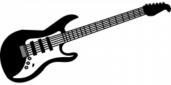 Guitar electric music rock instrument black white drawing free image